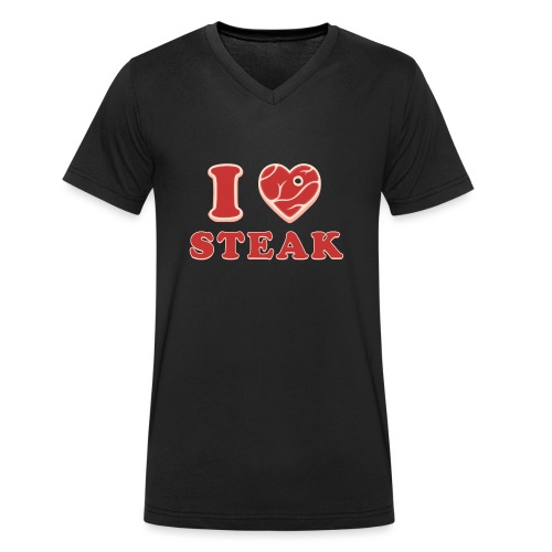 I love steak - Steak in Herzform Grillshirt - Barc - Männer Bio-T-Shirt mit V-Ausschnitt von Stanley & Stella
