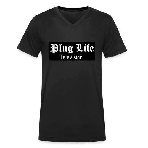 Plug Life Television Logo - Men's Organic V-Neck T-Shirt by Stanley & Stella