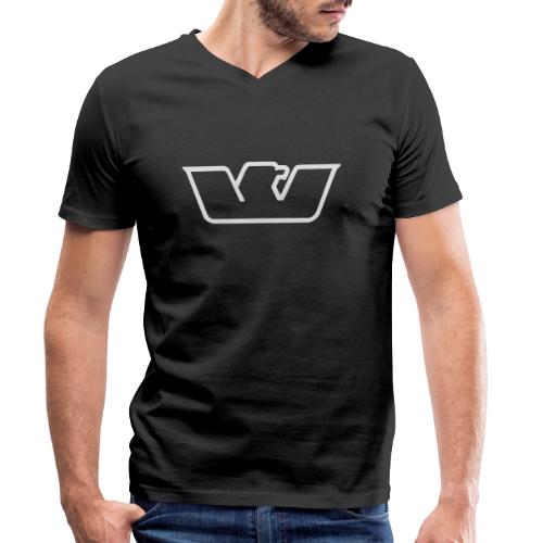 logo white bird Westone - Men's Organic V-Neck T-Shirt by Stanley & Stella