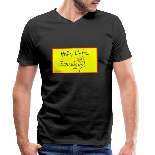 hello, I am the sound girl - yellow sign - Men's Organic V-Neck T-Shirt by Stanley & Stella