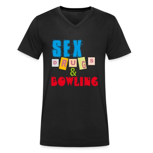 Sex, drugs & Bowling - Ekologisk T-shirt med V-ringning herr från Stanley & Stella