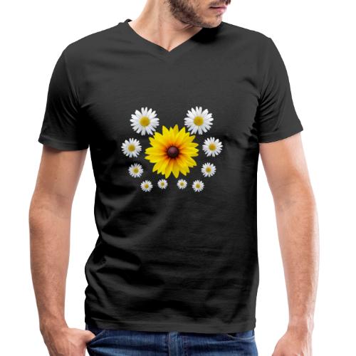 Sonnenhut Blume mit Margeriten Blüte Gänseblümchen - Männer Bio-T-Shirt mit V-Ausschnitt von Stanley & Stella