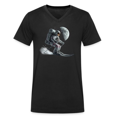 Astronaut Skifahrer - Stanley/Stella Männer Bio-T-Shirt mit V-Ausschnitt