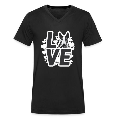 BULL TERRIER LOVE digital - Stanley/Stella Männer Bio-T-Shirt mit V-Ausschnitt