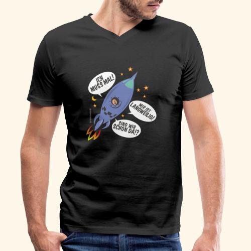 Astronaut in Rakete - Stanley/Stella Männer Bio-T-Shirt mit V-Ausschnitt