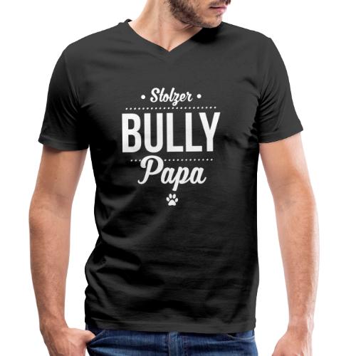Stolzer Bullypapa Punkte - Männer Bio-T-Shirt mit V-Ausschnitt von Stanley & Stella