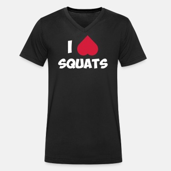 I love squats - Organic V-neck T-shirt for men