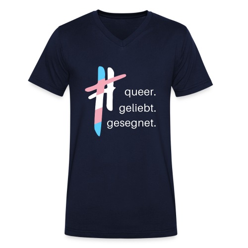 queer.geliebt.gesegnet - trans* - Stanley/Stella Männer Bio-T-Shirt mit V-Ausschnitt