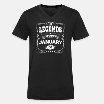 True legends are born in January - Organic V-neck T-shirt for men