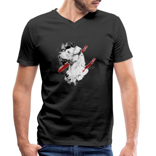Dogo Argentino Design Vektor - Männer Bio-T-Shirt mit V-Ausschnitt von Stanley & Stella