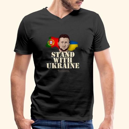 Portugal Stand with Ukraine - Männer Bio-T-Shirt mit V-Ausschnitt von Stanley & Stella