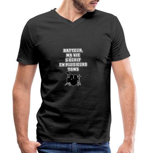 BATTEUR, MA VIE S'ÉCRIT EN PLUSIEURS TOMS - T-shirt bio col V Stanley/Stella Homme