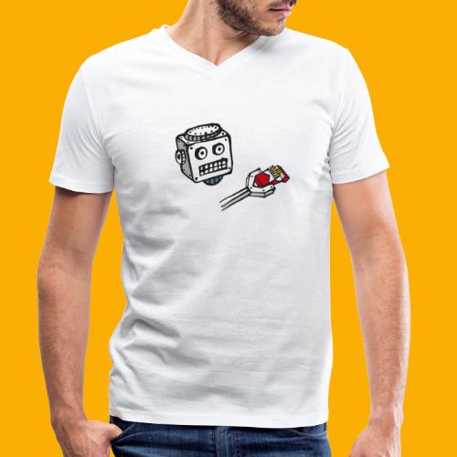 Dat Robot: Destroy Series Smoking Dark - Stanley/Stella Mannen bio-T-shirt met V-hals