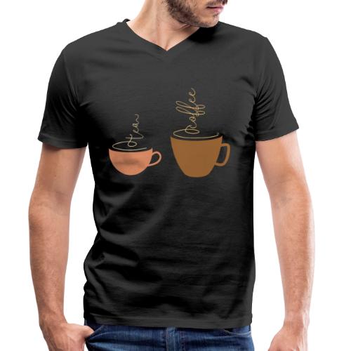 0254 Kawa lub herbata? To jest pytanie! - Ekologiczna koszulka męska z dekoltem w serek Stanley & Stella