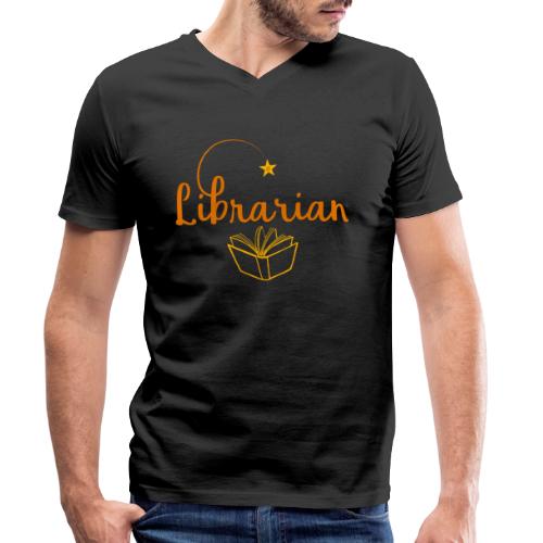 0327 Librarian Librarian Library Book - Men's Organic V-Neck T-Shirt by Stanley & Stella