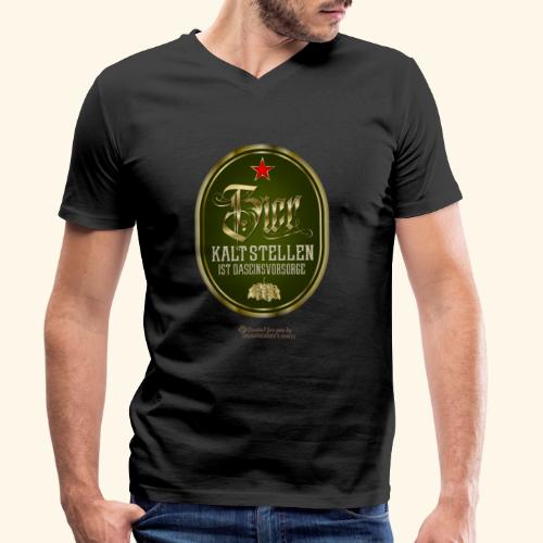 Bier kalt stellen ist Daseinsvorsorge - Männer Bio-T-Shirt mit V-Ausschnitt von Stanley & Stella