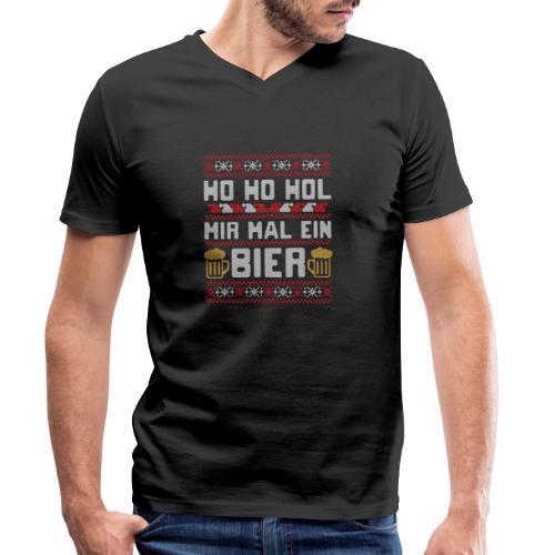 Ho Ho Hol mir mal ein Bier | lustiger Gerstensaft - Männer Bio-T-Shirt mit V-Ausschnitt von Stanley & Stella