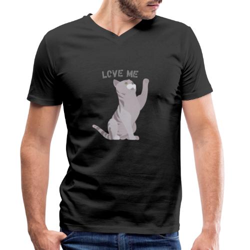 Chat gris Love me - T-shirt bio col V Stanley/Stella Homme