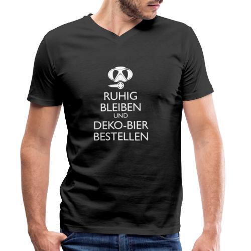 Ruhig bleiben und Deko-Bier bestellen Umhängetasc - Stanley/Stella Männer Bio-T-Shirt mit V-Ausschnitt