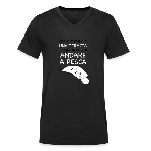 BISOGNO DI ANDARE A PESCA png - Men's Organic V-Neck T-Shirt by Stanley & Stella