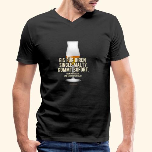 Whisky T-Shirt Eis, Cocktailkirsche, Schirmchen - Männer Bio-T-Shirt mit V-Ausschnitt von Stanley & Stella
