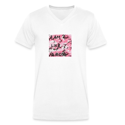 i am loke a boss premium pink camo - Stanley/Stella Männer Bio-T-Shirt mit V-Ausschnitt
