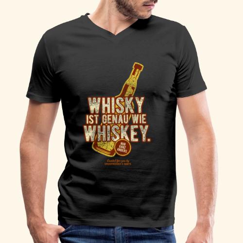 Whisky ist wie Whiskey T Shirt - Männer Bio-T-Shirt mit V-Ausschnitt von Stanley & Stella