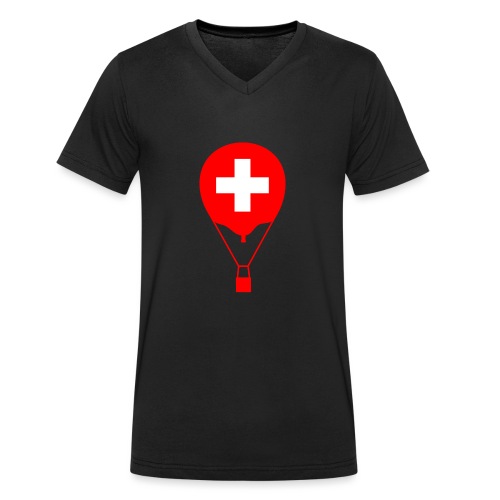Gasballon i schweizisk design - Økologisk Stanley & Stella T-shirt med V-udskæring til herrer