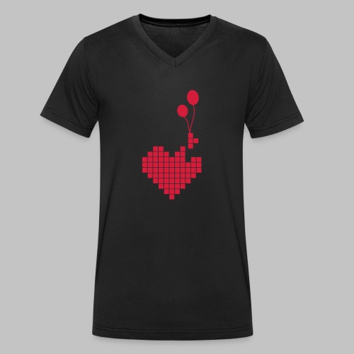 heart and balloons - Stanley/Stella Men's Organic V-Neck T-Shirt 