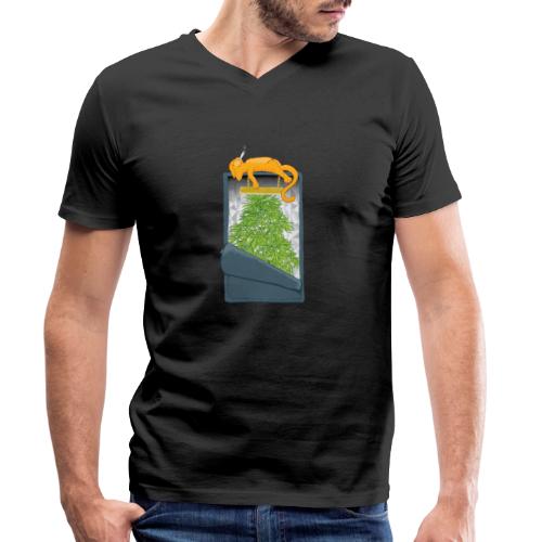 Hydroponic Chat cannabis - T-shirt bio col V Stanley & Stella Homme
