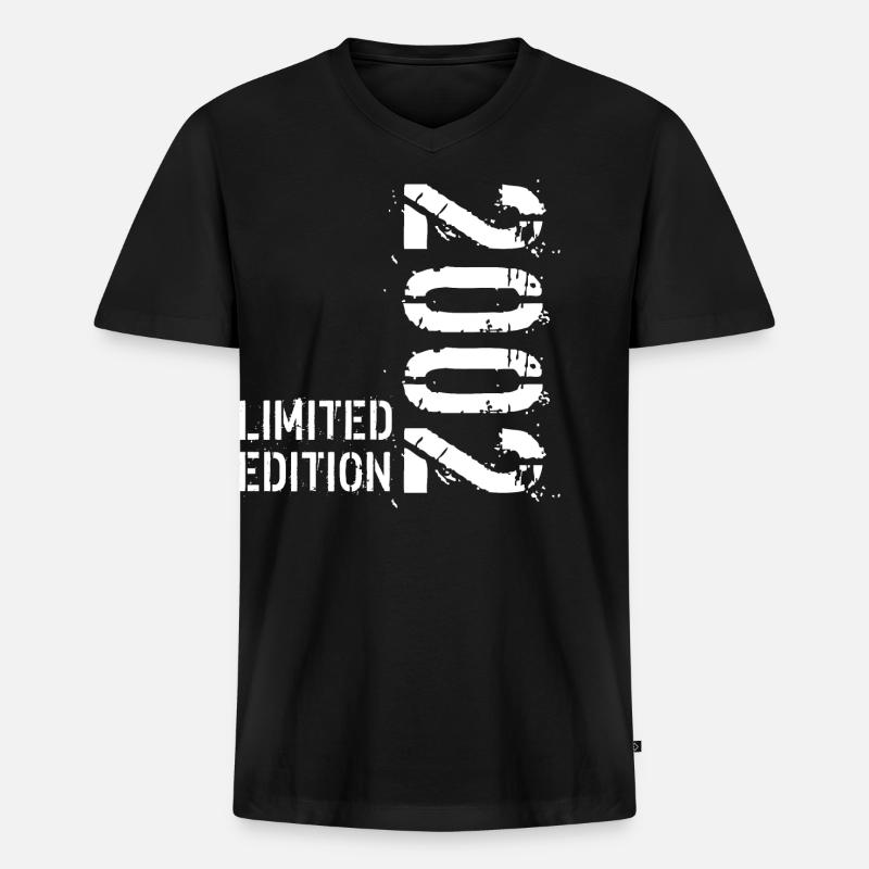LIMITIERTE EDITION 2002 - Männer Premium Bio T-Shirt mit V-Ausschnitt - Schwarz