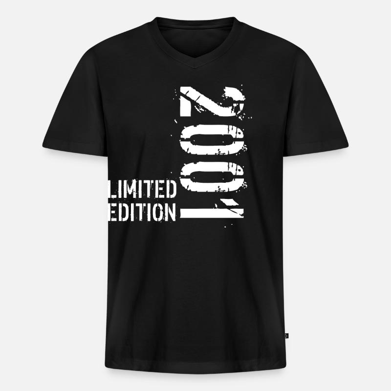 LIMITIERTE EDITION 2001 - Männer Premium Bio T-Shirt mit V-Ausschnitt - Schwarz