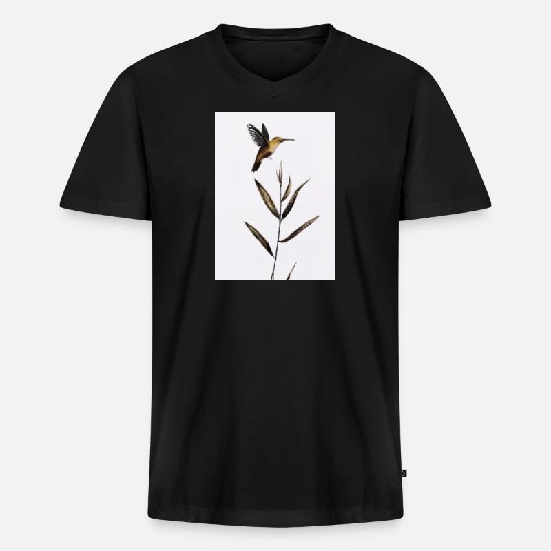 Abstrakter Vogel - Männer Premium Bio T-Shirt mit V-Ausschnitt - Schwarz