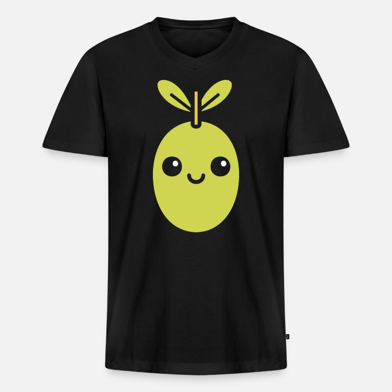 Olive - Männer Premium Bio T-Shirt mit V-Ausschnitt - Schwarz