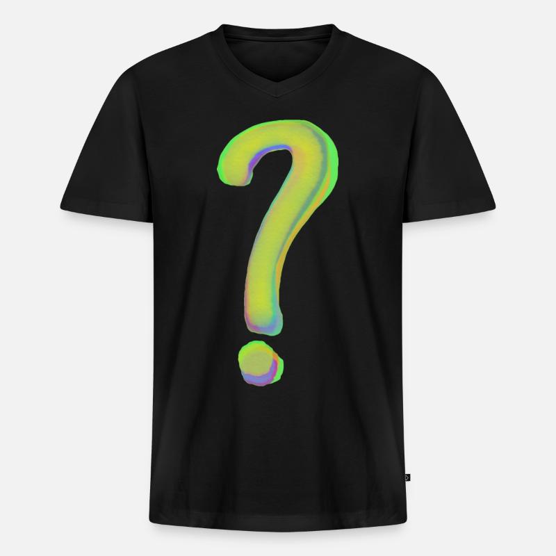 Fragezeichen - Männer Premium Bio T-Shirt mit V-Ausschnitt - Schwarz