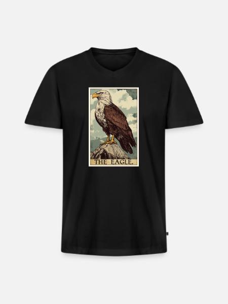 Eagle - Men's Premium Organic T-shirt with V-neck - black