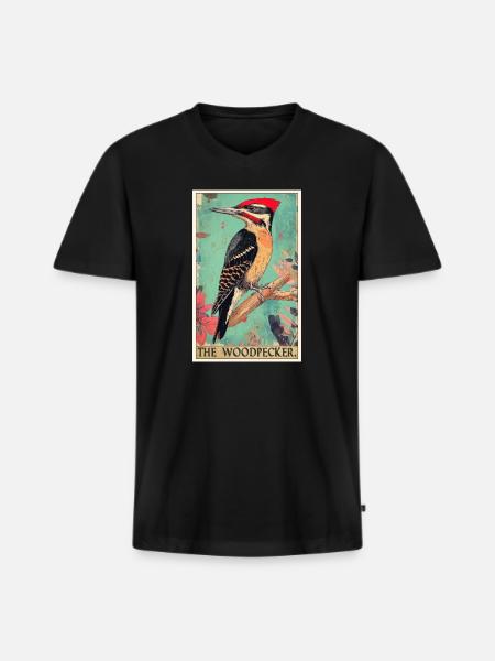 Spechte Specht - Männer Premium Bio T-Shirt mit V-Ausschnitt - Schwarz