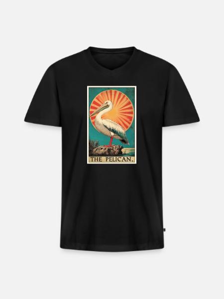 Pelicans Pelican - Men's Premium Organic T-shirt with V-neck - black
