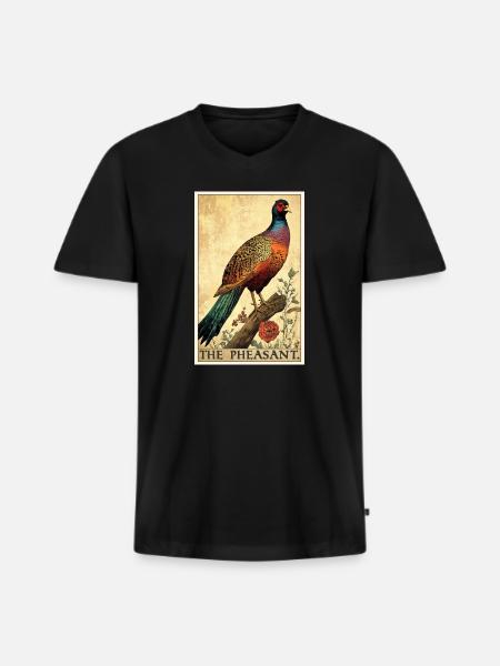 Faisans Faisan - T-shirt encolure en V Premium bio Homme - noir