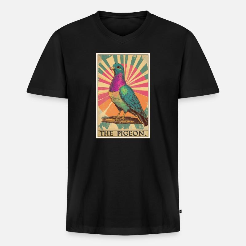 Tauben Taube - Männer Premium Bio T-Shirt mit V-Ausschnitt - Schwarz