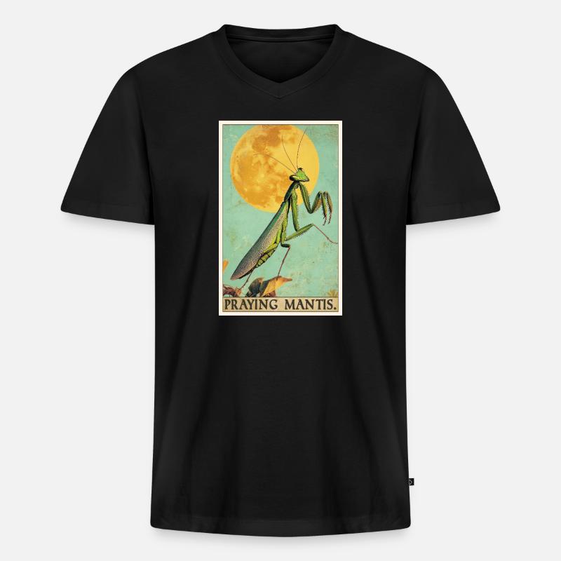 Gottesanbeterinnen Gottesanbeterin - Männer Premium Bio T-Shirt mit V-Ausschnitt - Schwarz