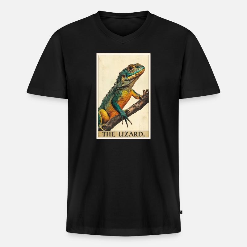 Eidechsen Eidechse - Männer Premium Bio T-Shirt mit V-Ausschnitt - Schwarz