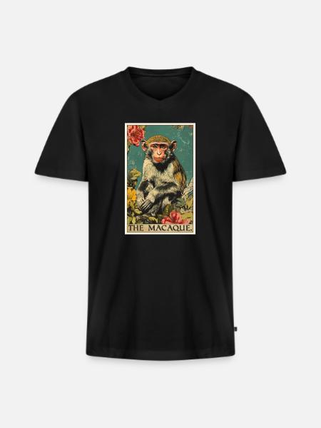 Macaque Macaque - Men's Premium Organic T-shirt with V-neck - black