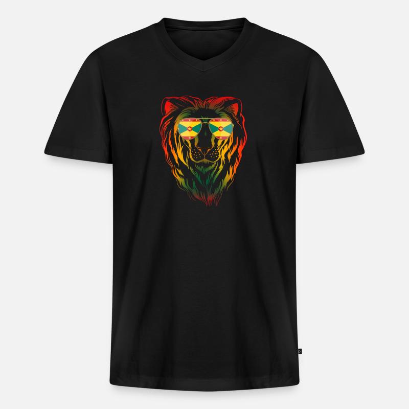 Grenada - Männer Premium Bio T-Shirt mit V-Ausschnitt - Schwarz