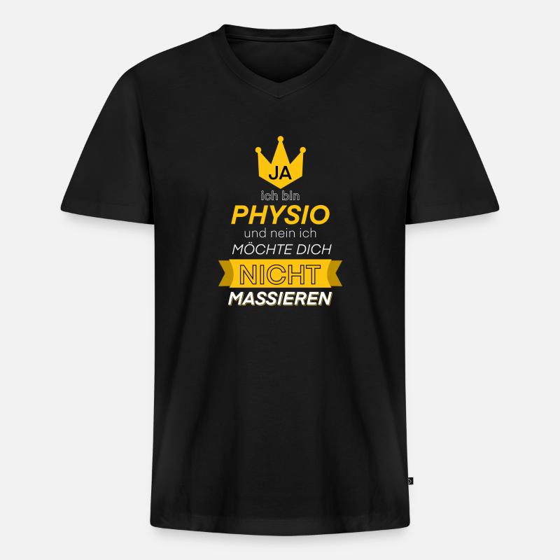 Physiotherapeut Physio Massage Geschenk - Männer Premium Bio T-Shirt mit V-Ausschnitt - Schwarz