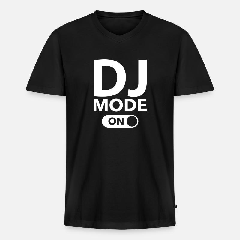 DJ-Modus ein - Männer Premium Bio T-Shirt mit V-Ausschnitt - Schwarz