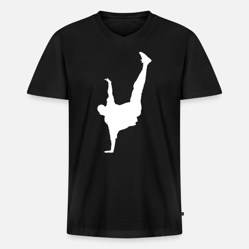 Breakdance Breakdancer Breakdancing Geschenk Kind - Männer Premium Bio T-Shirt mit V-Ausschnitt - Schwarz