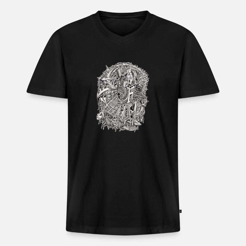 Weirdhead von Brian Benson - Männer Premium Bio T-Shirt mit V-Ausschnitt - Schwarz