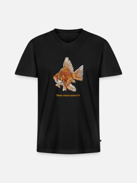 Shaky goldfish - Men's Premium Organic T-shirt with V-neck - black