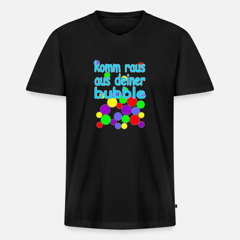 bubble deutsche Version Nr.2 - Männer Premium Bio T-Shirt mit V-Ausschnitt - Schwarz